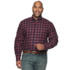Big & Tall Izod Classic-fit Plaid Flannel Button-down Shirt, Men's, Size: L Tall, Drk Purple