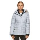 Women's Free Country Printed Faux-fur Down Jacket, Size: Xl, Silver