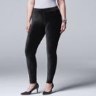 Plus Size Simply Vera Vera Wang Corduroy Jean Leggings, Women's, Size: 1xl, Black