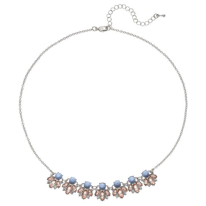 Mudd&reg; Marquise Stone Cluster Necklace, Women's, Blue