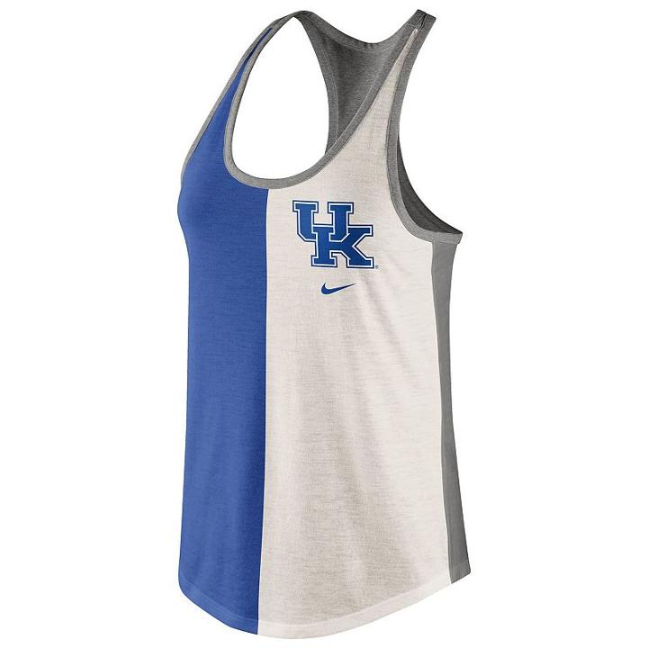 Women's Nike Kentucky Wildcats Divide Racerback Tank Top, Size: Xl, Natural