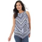 Women's Ab Studio Print Chiffon Swing Tank, Size: Medium, Ovrfl Oth