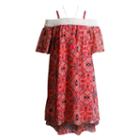 Girls 7-16 Mackenzie X Emily West Peach Cold Shoulder High-low Tribal Print Chiffon Dress With Necklace, Girl's, Size: 10, Lt Orange