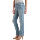 Women's Rock & Republic&reg; Kaia Ripped Straight-leg Jeans, Size: 8 - Regular, Med Blue