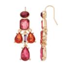 Chaps Geometric Nickel Free Chandelier Earrings, Women's, Med Red