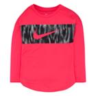 Girls 4-6x Nike Dri-fit Colorblock Long-sleeved Tee, Size: 6, Brt Pink