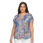 Plus Size Dana Buchman Printed Dolman Top, Women's, Size: 1xl, Lt Orange