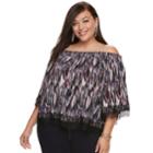 Plus Size Jennifer Lopez Off-the-shoulder Crepe Top, Women's, Size: 3xl, Black