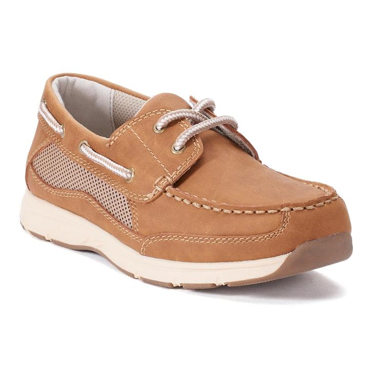 Sonoma&trade; Harbor Boys' Boat Shoes, Size: 3, Dark Beige
