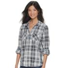 Women's Rock & Republic&reg; Twill Shirt, Size: Small, Purple
