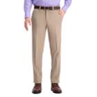 Men's Haggar&reg; Cool 18&reg; Pro Straight-fit Wrinkle-free Flat-front Super Flex Waist Pants, Size: 38x32, Med Beige