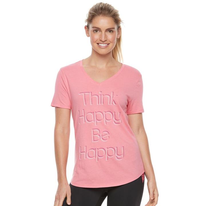 Tek Gear, Women's &reg; Dry Tek V-neck Tee, Size: Large, Brt Pink