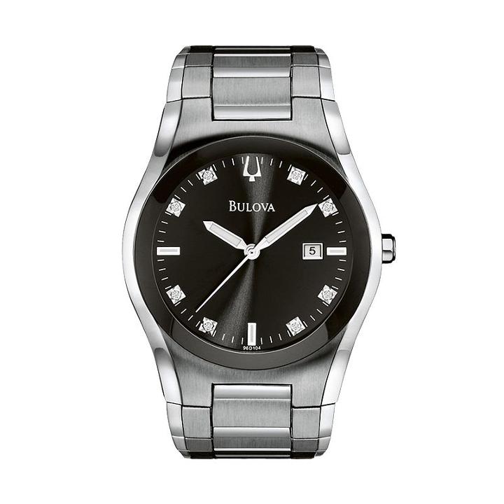 Bulova Men's Diamond Allandele Stainless Steel Watch - 96d104, Grey