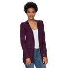 Juniors' So&reg; Open Long Sleeve Cardigan, Girl's, Size: Xl, Purple