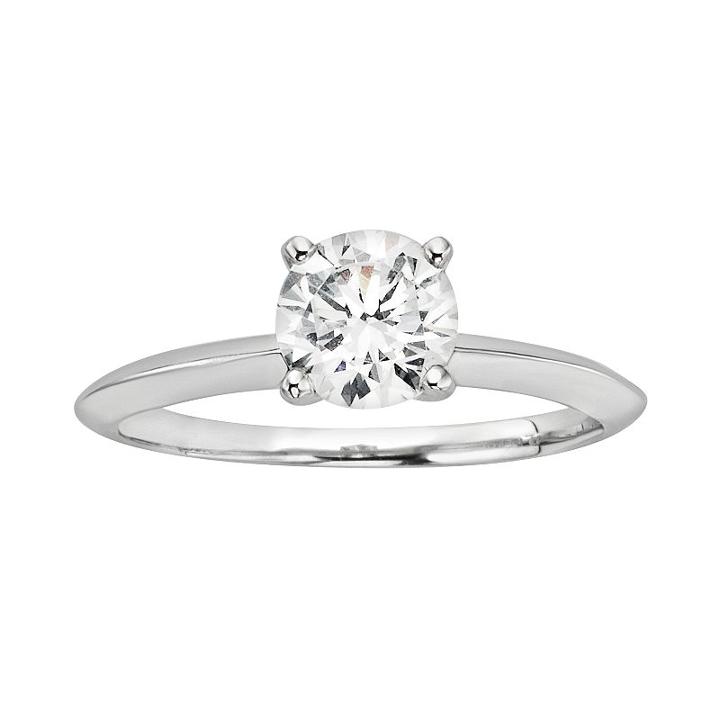 Diamonore Simulated Diamond Solitaire Engagement Ring In Sterling Silver (1 Ct. T.w.), Women's, Size: 7, White