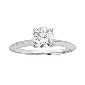 Diamonore Simulated Diamond Solitaire Engagement Ring In Sterling Silver (1 Ct. T.w.), Women's, Size: 7, White