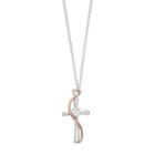 Silver Expressions By Larocks Silver Plated Cubic Zirconia Cross Pendant, Women's, White