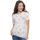 Juniors' Wild And Free Floral Short Sleeve Graphic Tee, Teens, Size: Xs, White