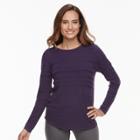 Petite Croft & Barrow&reg; Textured Stripe Sweater, Women's, Size: Xl Petite, Med Purple