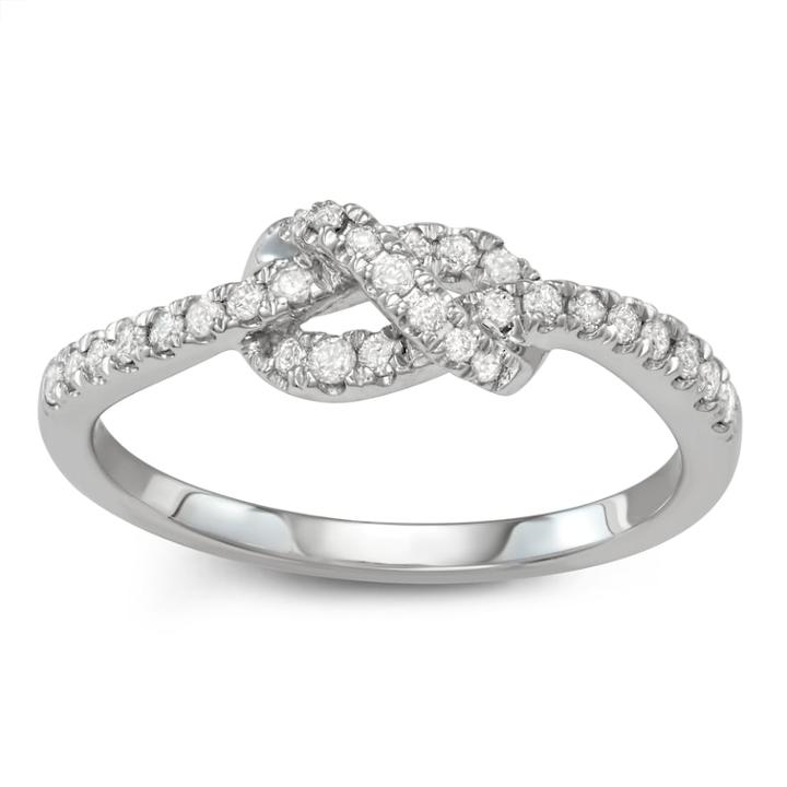 10k Gold 1/4 Carat T.w. Diamond Knot Ring, Women's, Size: 6, White