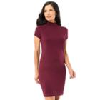 Women's Ab Studio Mockneck Sweaterdress, Size: Small, Dark Red