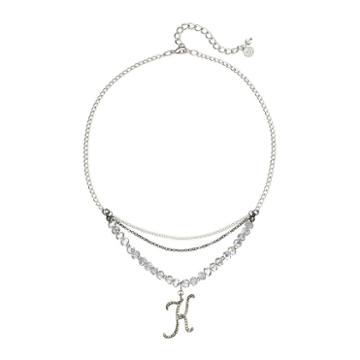 Simply Vera Vera Wang Initial Swag Necklace, Teens, White Oth