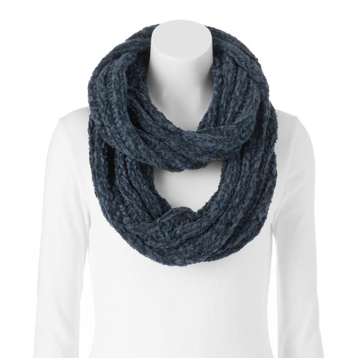 Lc Lauren Conrad Solid Chenille Infinity Scarf, Women's, Dark Grey