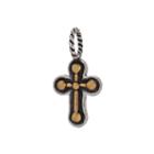 Individuality Beads 24k Gold Over Silver & Sterling Silver Cross Charm, Women's, Yellow