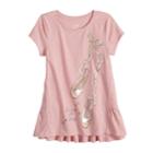 Girls 4-12 Sonoma Goods For Life&trade; Peplum-hem Graphic Tee, Size: 8, Light Pink