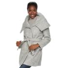 Women's Mo-ka Envelope Collar Wool Blend Wrap Coat, Size: Large, Grey Other