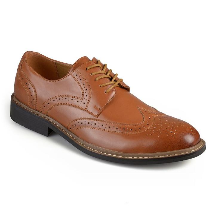 Vance Co. Butch Men's Wingtip Dress Shoes, Size: Medium (7), Brown