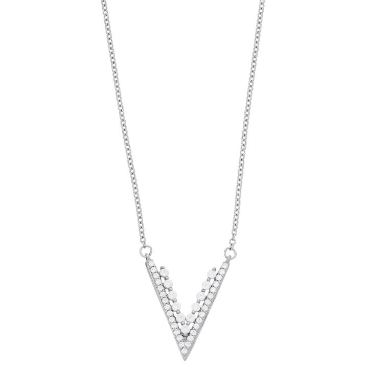 Simply Vera Vera Wang Sterling Silver 1/3 Carat T.w. Diamond V Necklace, Women's, Size: 18, White