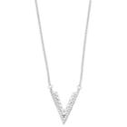 Simply Vera Vera Wang Sterling Silver 1/3 Carat T.w. Diamond V Necklace, Women's, Size: 18, White