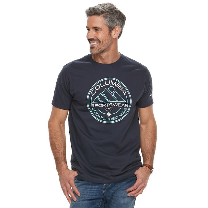 Men's Columbia Graphic Tee, Size: Large, Dark Blue
