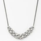 Silver Plated 1-ct. T.w. Diamond Braided Necklace, Women's, White