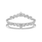 14k Gold 1/6 Carat T.w. Diamond Marquise Enhancer Wedding Ring, Women's, Size: 9, White