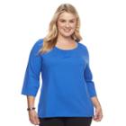 Plus Size Croft & Barrow&reg; Pleated Tee, Women's, Size: 1xl, Blue (navy)