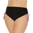 Juniors' Plus Size Costa Del Sol Ruched High-waisted Bikini Bottoms, Size: 0x, Ovrfl Oth
