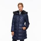 Women's Apt. 9&reg; Hooded Anorak Puffer Jacket, Size: Medium, Blue