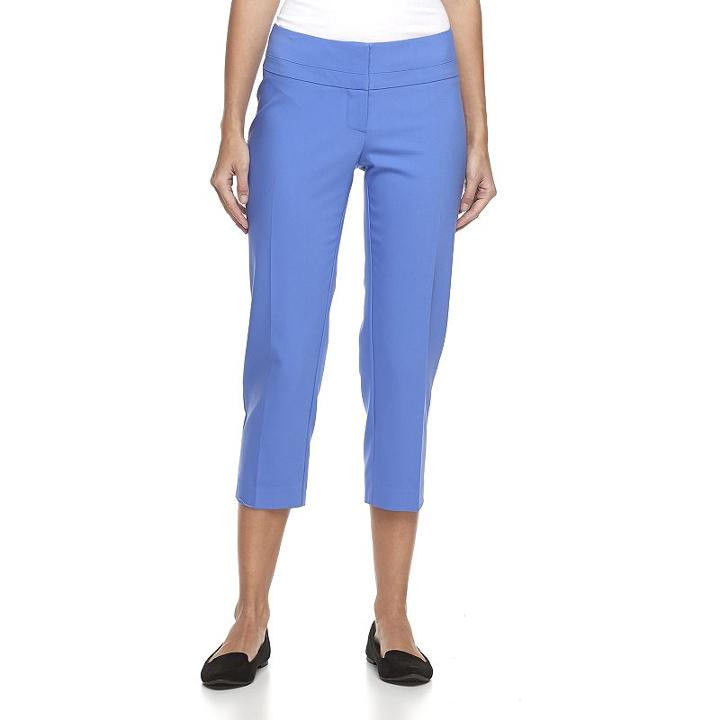 Women's Apt. 9&reg; Torie Modern Fit Capri Dress Pants, Size: 2, Blue (navy)