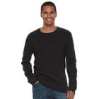 Men's Sonoma Goods For Life&trade; Classic-fit Soft-touch Stretch Thermal Henley, Size: Large, Black