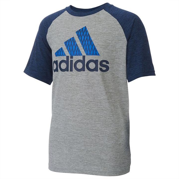 Boys 8-20 Adidas Big Logo Raglan Tee, Boy's, Size: Small, Blue (navy)