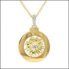 Stella Grace V19.69 Italia 18k Gold Over Silver White Sapphire Sunflower Pendant, Women's, Size: 16