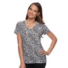Women's Croft & Barrow&reg; Essential V-neck Tee, Size: Large, Dark Grey