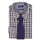 Men's Nick Dunn Modern-fit Patterned Easy-care Spread-collar Dress Shirt & Tie Set, Size: S 32-33, Purple