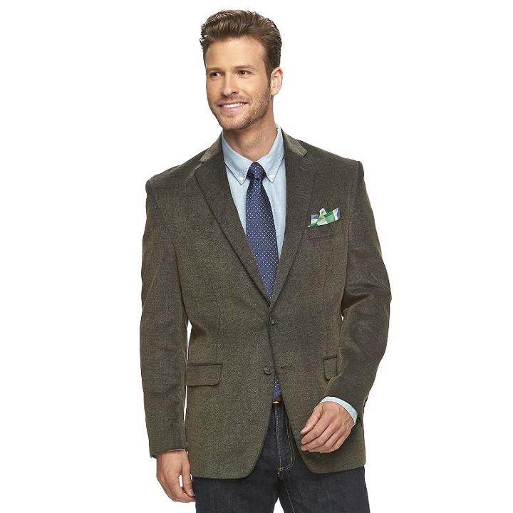 Men's Chaps Classic-fit Corduroy Sport Coat, Size: 48 Long, Grey