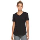Women's Tek Gear&reg; Easy Nep V-neck Yoga Tee, Size: S Tall, Black