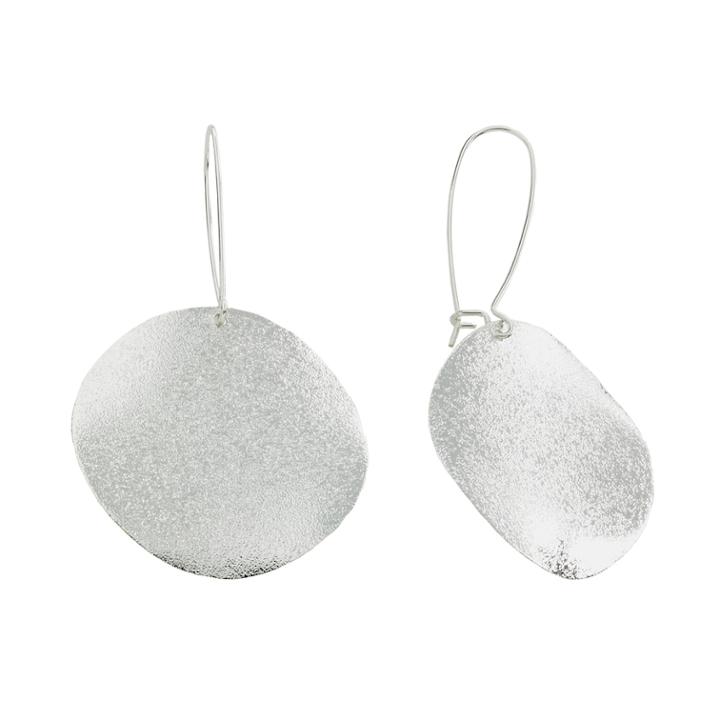 Silver-tone Textured Drop Earrings, Women's, Grey