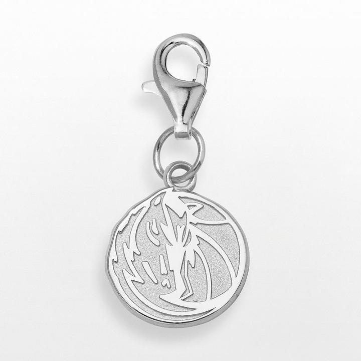 Logoart Dallas Mavericks Sterling Silver Logo Charm, Women's, Grey