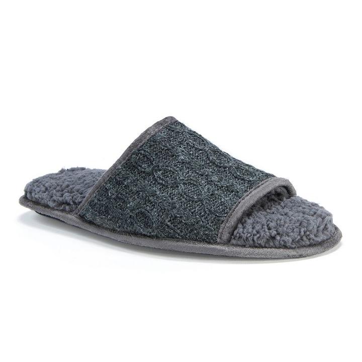 Muk Luks Men's Andy Sweater Slide Slippers, Size: Medium, Grey
